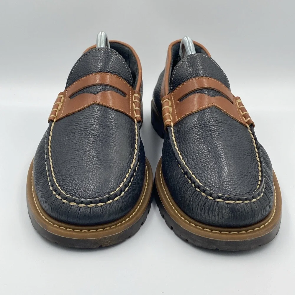 G.H. Bass Weejuns Bass Lenox Penny Loafers Men's 11.5M Navy Blue Leather Slip On